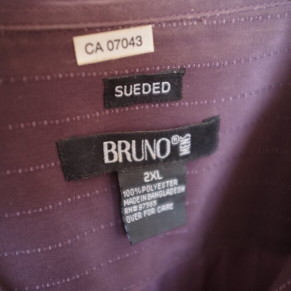 Bruno sueded purple berry pinstripe shirt 2XL - Picture 4 of 6